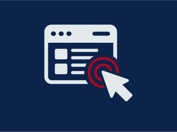 icon showing cursor clicking on page
